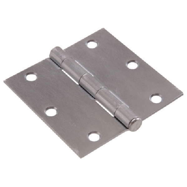 Hardware Essentials 852833 Door Hinge, Satin Chrome, Removable Pin, 3 in L x 3 in W Dimensions, Full-Mortise