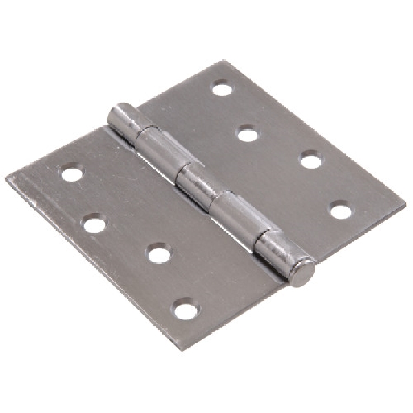 Hardware Essentials 852835 Door Hinge, Satin Chrome, Removable Pin, 4 in L x 4 in W Dimensions, Full-Mortise
