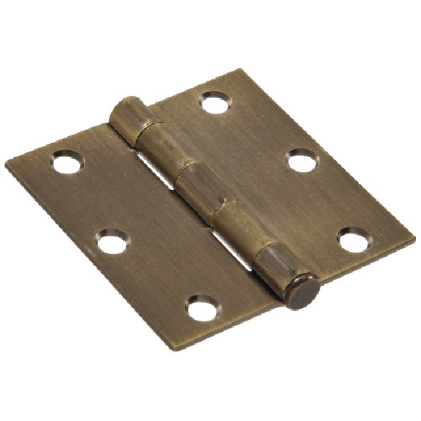 Hardware Essentials 852839 Door Hinge, Antique Brass, Removable Pin, 3-1/2 in L x 3-1/2 in W Dimensions