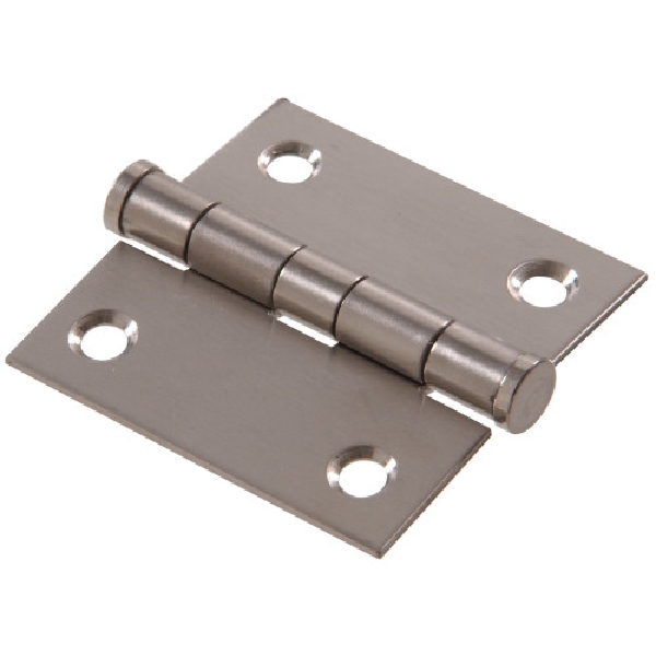 Hardware Essentials 852843 Door Hinge, Stainless Steel, Removable Pin, 2 in L x 2 in W Dimensions, Full-Mortise