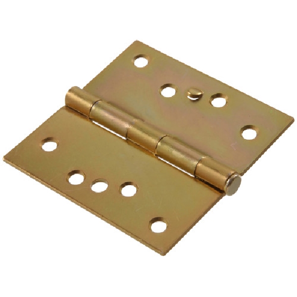Hardware Essentials 852598 Security Stud Door Hinge, 4 in L Dimensions, Yellow Zinc Dichromate