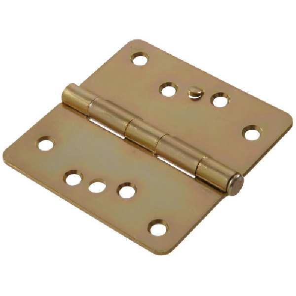 Hardware Essentials 852866 Security Stud Door Hinge, Yellow Zinc Dichromate, 4 in L Dimensions