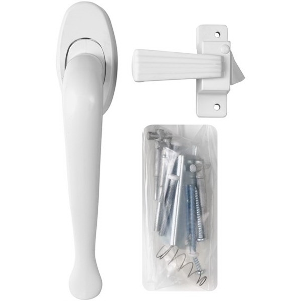 Wright Products Villa Series VIL333WH Pull Handle Latch, White, 1-3/4 in Hole Spacing, 3/4 to 1-1/4 in Thick Door