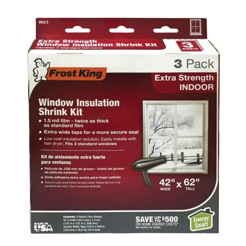 Frost King V83/3 Insulation Kit, 42 in W, 1.5 mil Thick, 62 in L