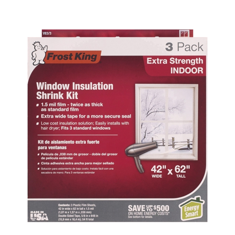 Frost King V83/3 Insulation Kit, 42 in W, 1.5 mil Thick, 62 in L