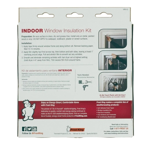 Frost King V83/3 Insulation Kit, 42 in W, 1.5 mil Thick, 62 in L