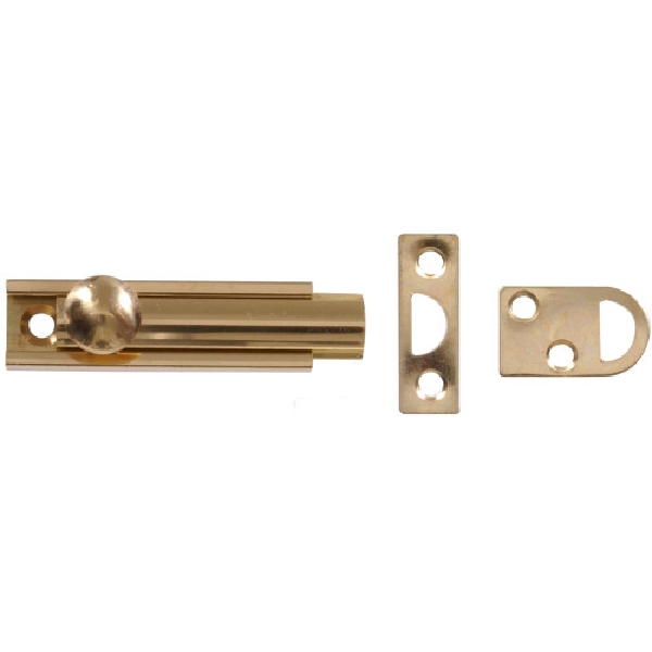 Hardware Essentials 852249 Surface Slide Bolt, 2 in L, Brass, Brass