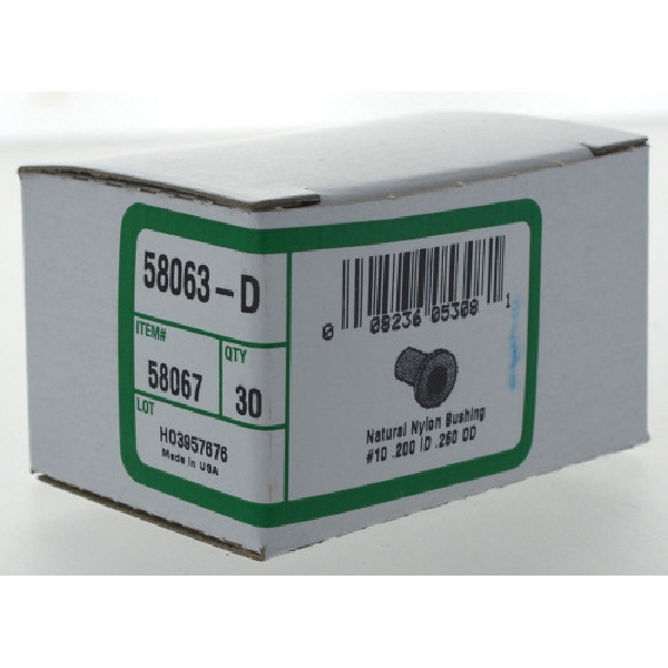 Nylon Flanged Bushing, Hillman, White #10 Screw, 0.260 in Shank - 2