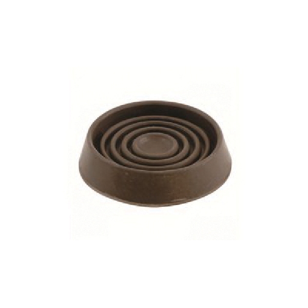 9067 Caster Cup, Round, Rubber, Brown, 3 in L x 3 in W x 1 in H Dimensions