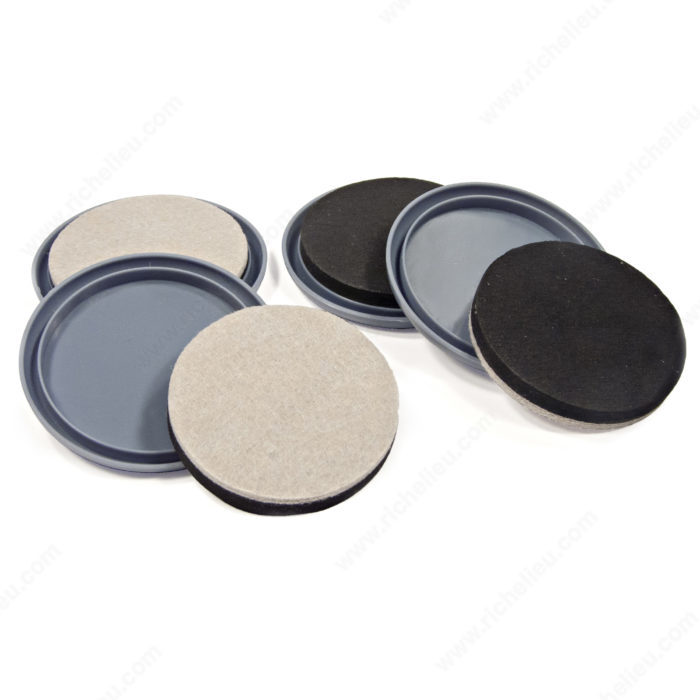 Pro-Tec 23246TV Convertible Glide, Round, 6-1/4 in H Dimensions, HDPE, Beige/Black/Gray