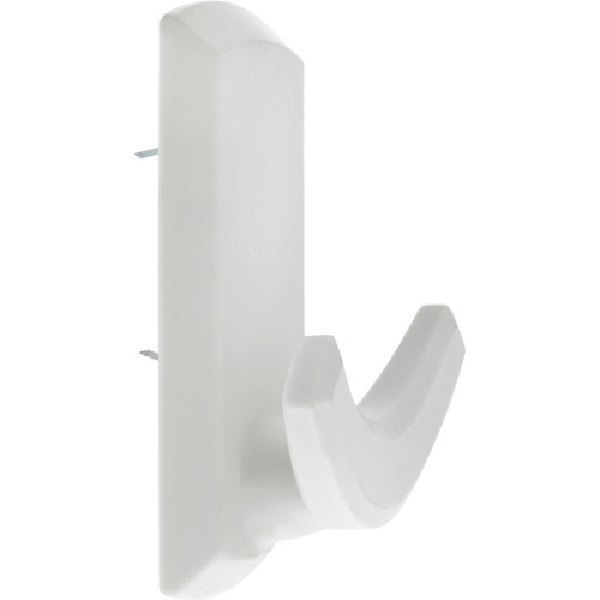 Decorative Double-Hook, High & Mighty, Plastic Rectangle, Whit,e 20 lb, 1 PC - 2