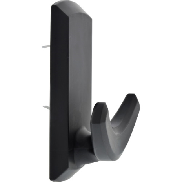 Decorative Double-Hook, High & Mighty, Plastic Rectangle, Black, 20 lb, 1 PC - 2