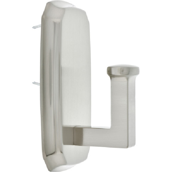Decorative Hook, High & Mighty, Scalloped, Satin Nickel, 25lb, 1 pk - 2