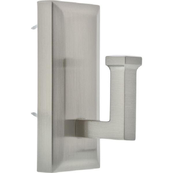 Decorative Hook, High & Mighty, Rectangle, Satin Nickel, 15lb, 1 pk - 2