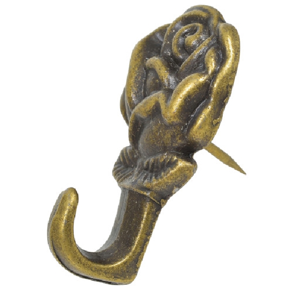 122292 Decorative Hanger, 10 lb, Antique Brass, Push-Pin