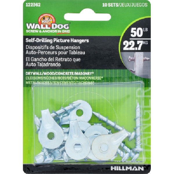 Hillman 122362 Dog with Picture Hanging Hook, 50 lb, Chrome