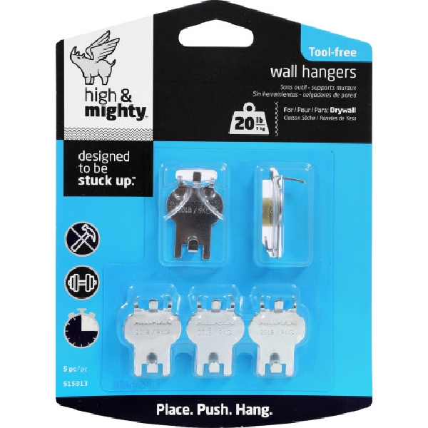Picture Hanging Kit, High & Mighty, 20 lb, - 2