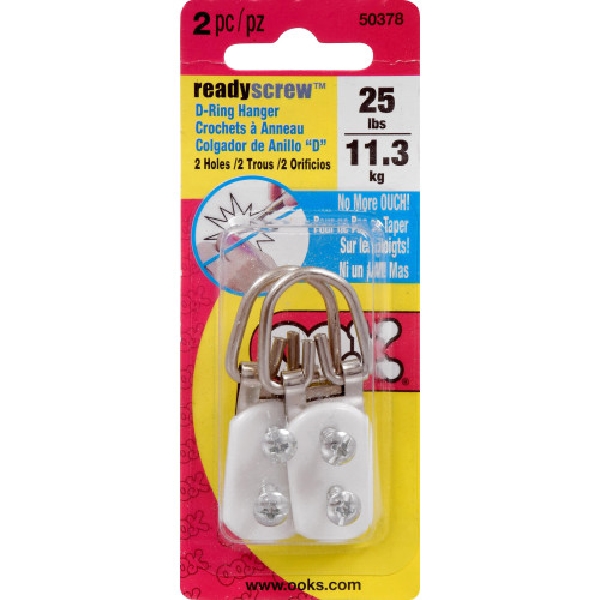 OOK 533868 D-Ring Hanger, 20 lb, Brass