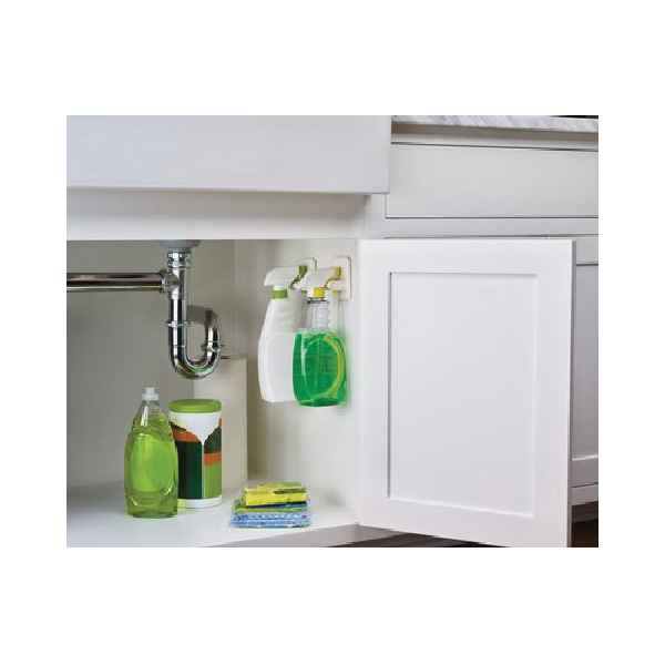 Command 17009-HW2ES Large Spray Bottle Hanger, 32 fl-oz, Plastic, Includes: (2) Hangers, (4) Large Strips