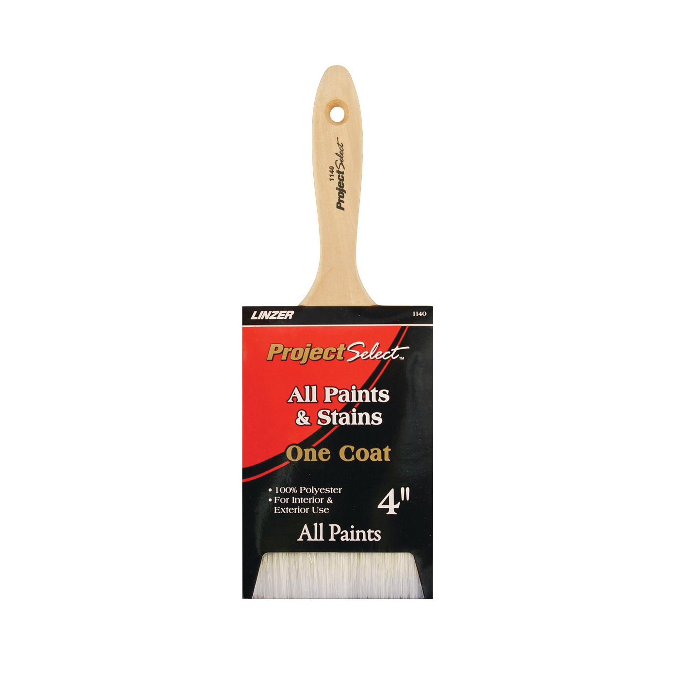 Linzer WC 1140-4 Paint Brush, 4 in W, 3-3/4 in L Bristle, Varnish Handle