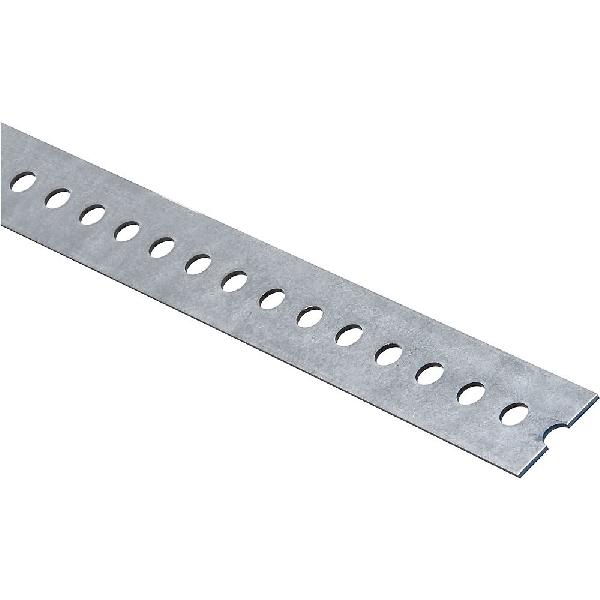 N180-125 Slotted Flat Stock, 1-3/8 in W, 36 in L, 0.074 in Thick, Steel, Galvanized, G60 Grade