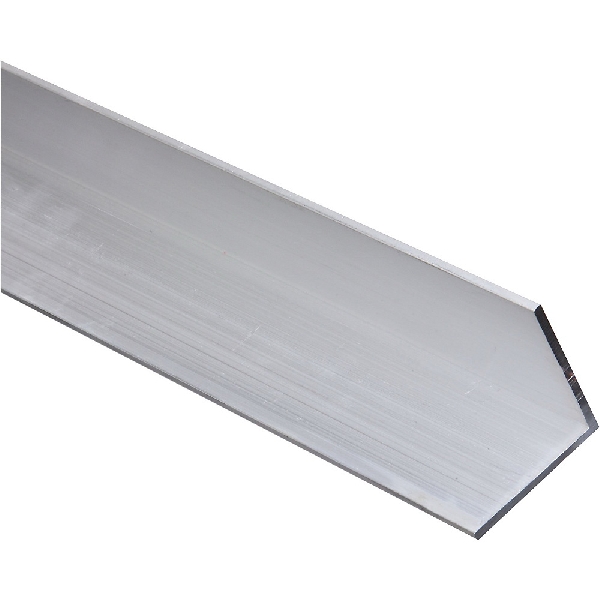 N247-478 Angle Stock, 48 in L, 1/8 in Thick, Aluminum, Mill
