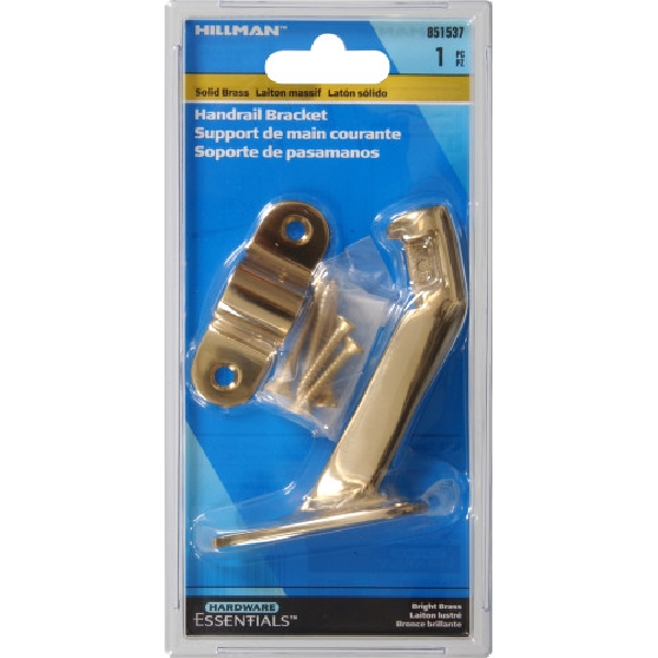 Hardware Essentials 851537 Heavy-Duty Handrail Bracket, Brass, Bright Brass