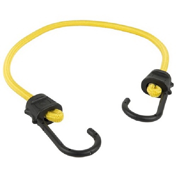 06321 Bungee Cord, 24 in L, Rubber, Yellow, Hook End, 4/PK