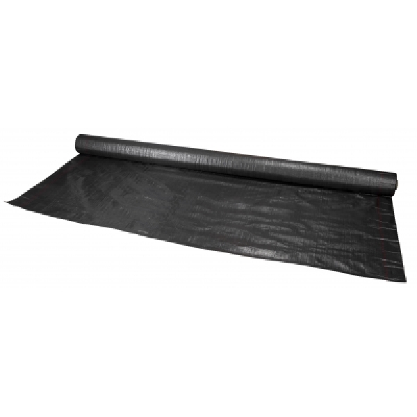 Mutual Industries 200-6-300 Woven Fabric, 300 ft L, 6 ft W, Geotextile/Polyethylene, Black - 1