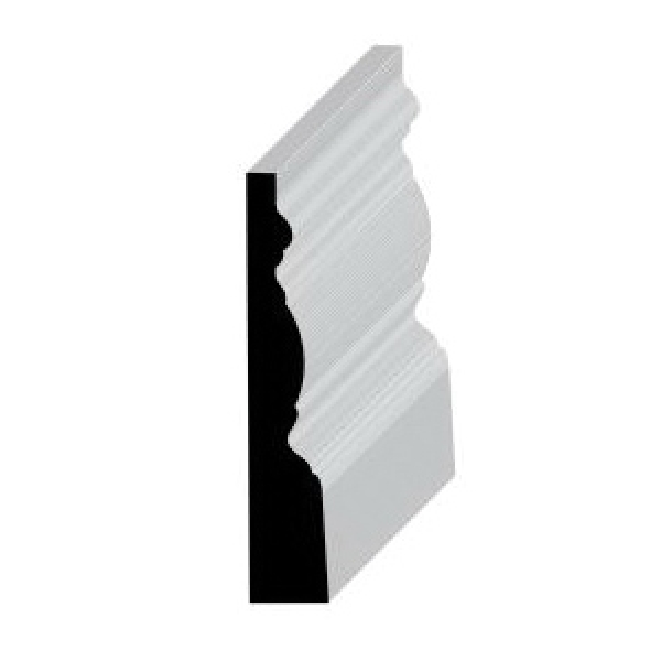 Base Moulding, 12 ft L, 3-1/4 in W, 5/8 in Thick, Finger Joint Profile, Pine Wood