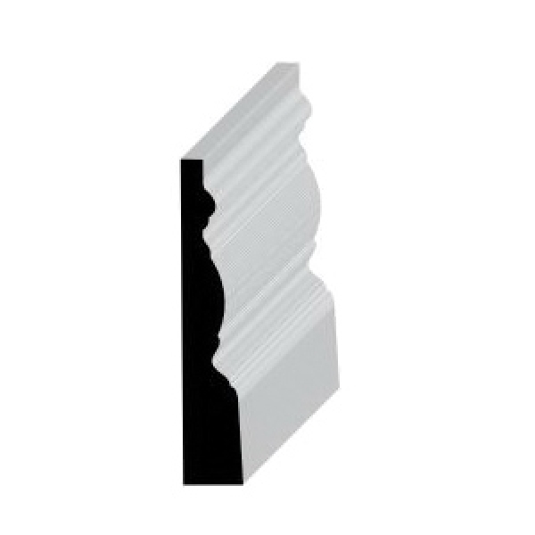 MDF-B322-12 Base Moulding, 12 ft L, 3-1/4 in W, 5/8 in Thick, MDF