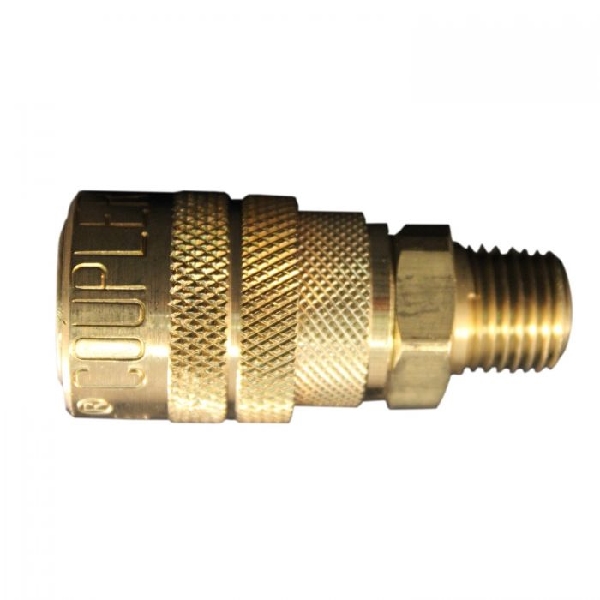 Milton S-716 Coupler, M-Style, 1/4 in, MNPT, Brass