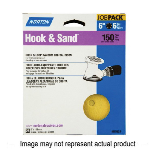 Hook & Sand A290 076607 49155 Vacuum Abrasive Disc, 5 in Dia, Coated, 220 Grit, Very Fine, Paper Backing