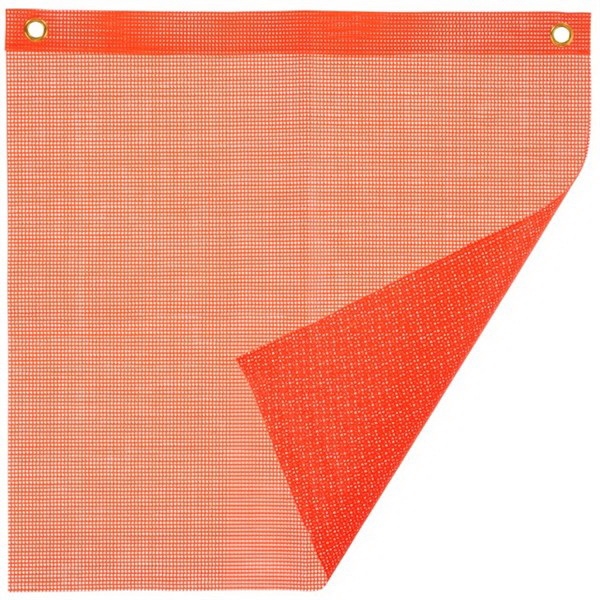 04902 Safety Flag with Grommets, Orange, 18 in W Flag, 18 in H Flag, Vinyl Flag