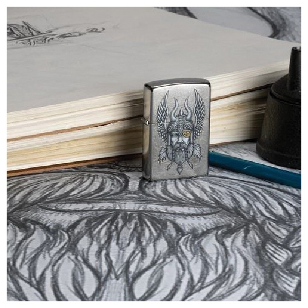 Zippo 29871 Viking Warrior Classic Pocket Lighter, Lighter Fluid, Refillable: Yes - 2