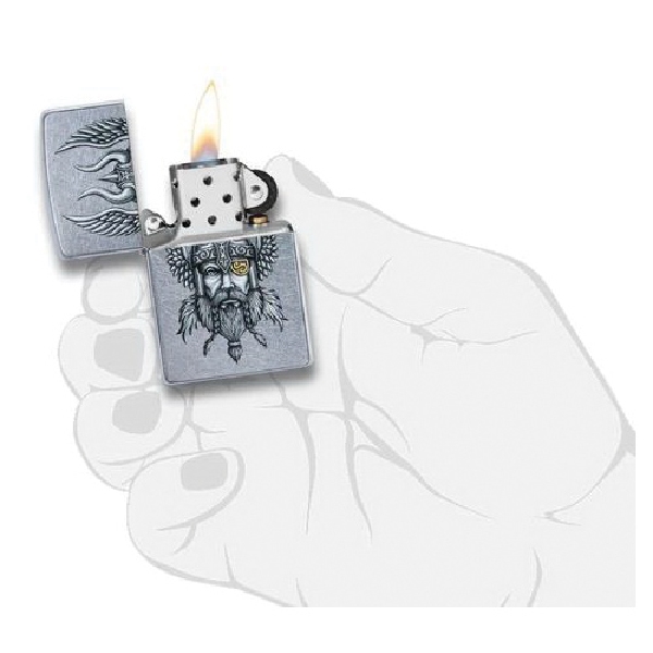 Zippo 29871 Viking Warrior Classic Pocket Lighter, Lighter Fluid, Refillable: Yes - 4