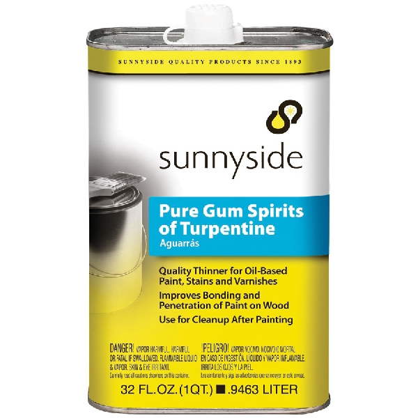 87032 Pure Gum Spirits Turpentine, Liquid, Pine, Clear/Pale Yellow, 1 qt, Can