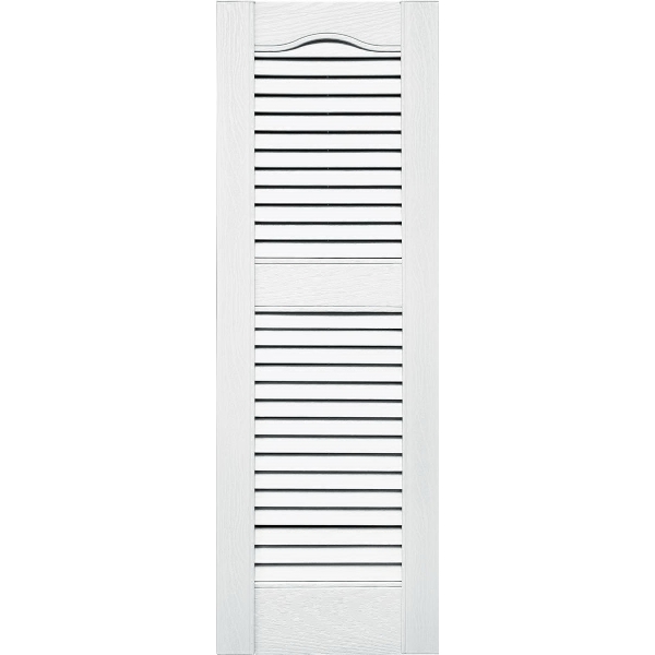 010140036001 Open Louver Shutter, 36 in L, 14-1/2 in W, Vinyl, White