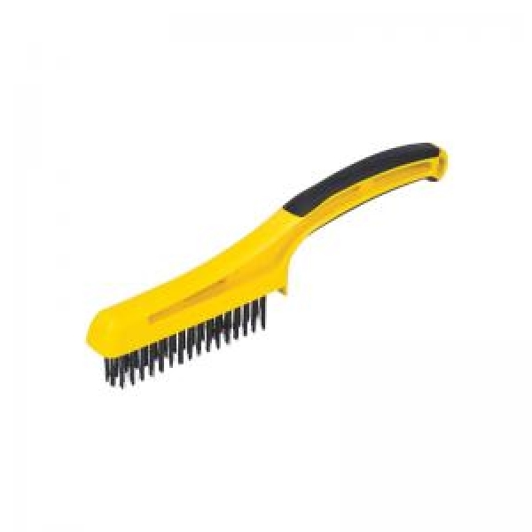 46802 Wire Brush, 4-3/4 in L Brush, 3/4 in W Brush, Carbon Steel Bristle, Black Bristle, Shoe Handle
