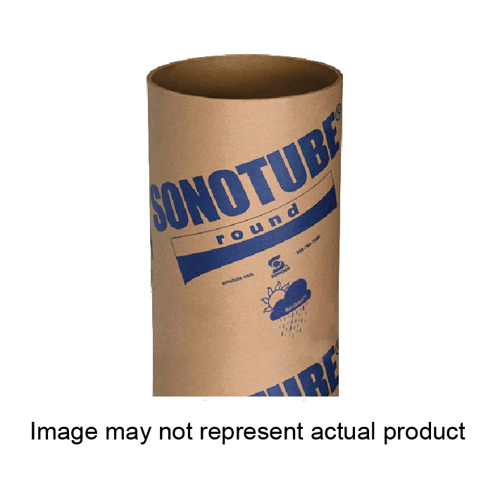SONOTUBE 5097258 Form Tube, 8 in Dia, 4 ft L, Concrete/Paperboard