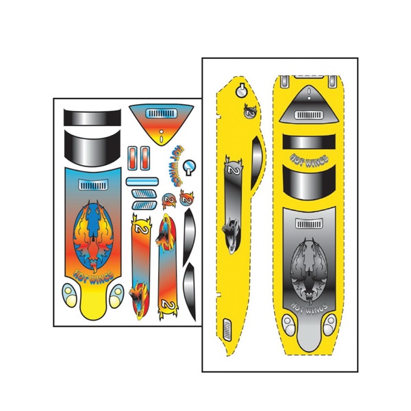 PineCar P476 Hot Wings Template Stick-On Decal