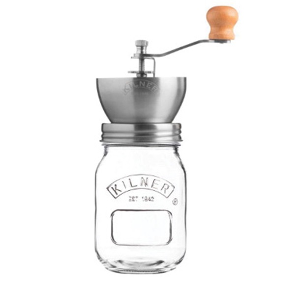 Kilner 0025.785 Coffee Grinder, 0.5 L Ground Container, Glass/Stainless Steel, Clear - 1