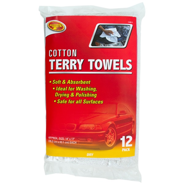 DETAILER'S CHOICE 3-685-5 Terry Towel, White, 14 in - 3