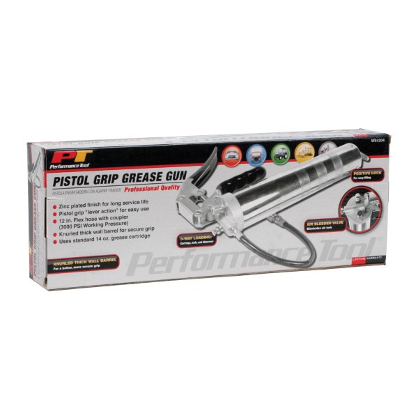 Performance Tool W54204 Grease Gun, 14 oz Capacity, 3000 psi Pressure, Aluminum/Zinc - 2