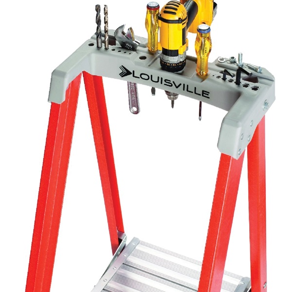 Louisville FXP1700 Series FXP1706 Pinnacle Pro Platform Step Ladder, 45 in Max Standing H, 300 lb, 3 in D Step - 3