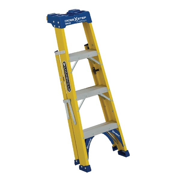 Louisville FXS2000 Series FXS2004 Step Ladder, 102 in Max Reach H, 3-Step, 250 lb, Type I Duty Rating, 3 in D Step - 2