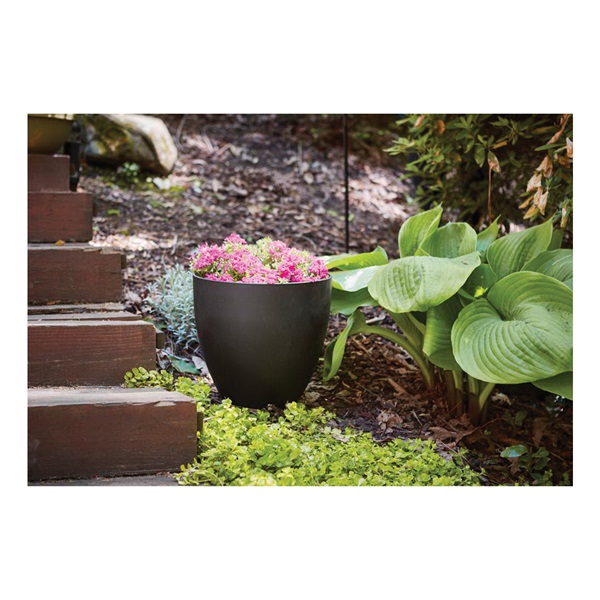 Southern Patio HDR-012320 Planter, 7-1/2 in H, 9-1/4 in W, 9-1/4 in D, Egg, Resin, Coffee