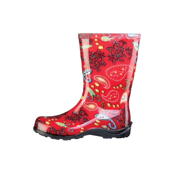 Sloggers 5004RD-06 Rain and Garden Boots, 6 in, Paisley, Red - 2