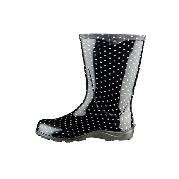 Sloggers 5013BP-10 Rain and Garden Boots, 10 in, Polka Dot, Black/White - 2