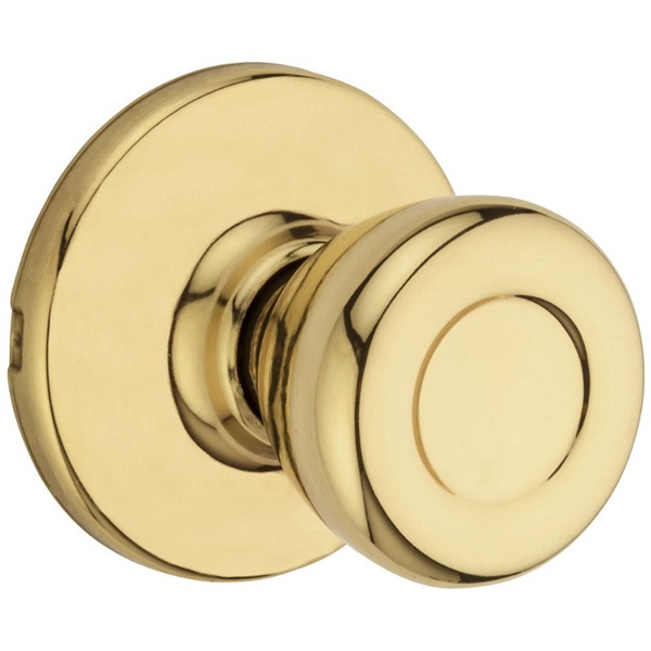200T 3 RCAL RCS V1 Passage Knob, Zinc, Polished Brass, 2-3/8, 2-3/4 in Backset, 1-3/4 to 1-3/8 in Thick Door